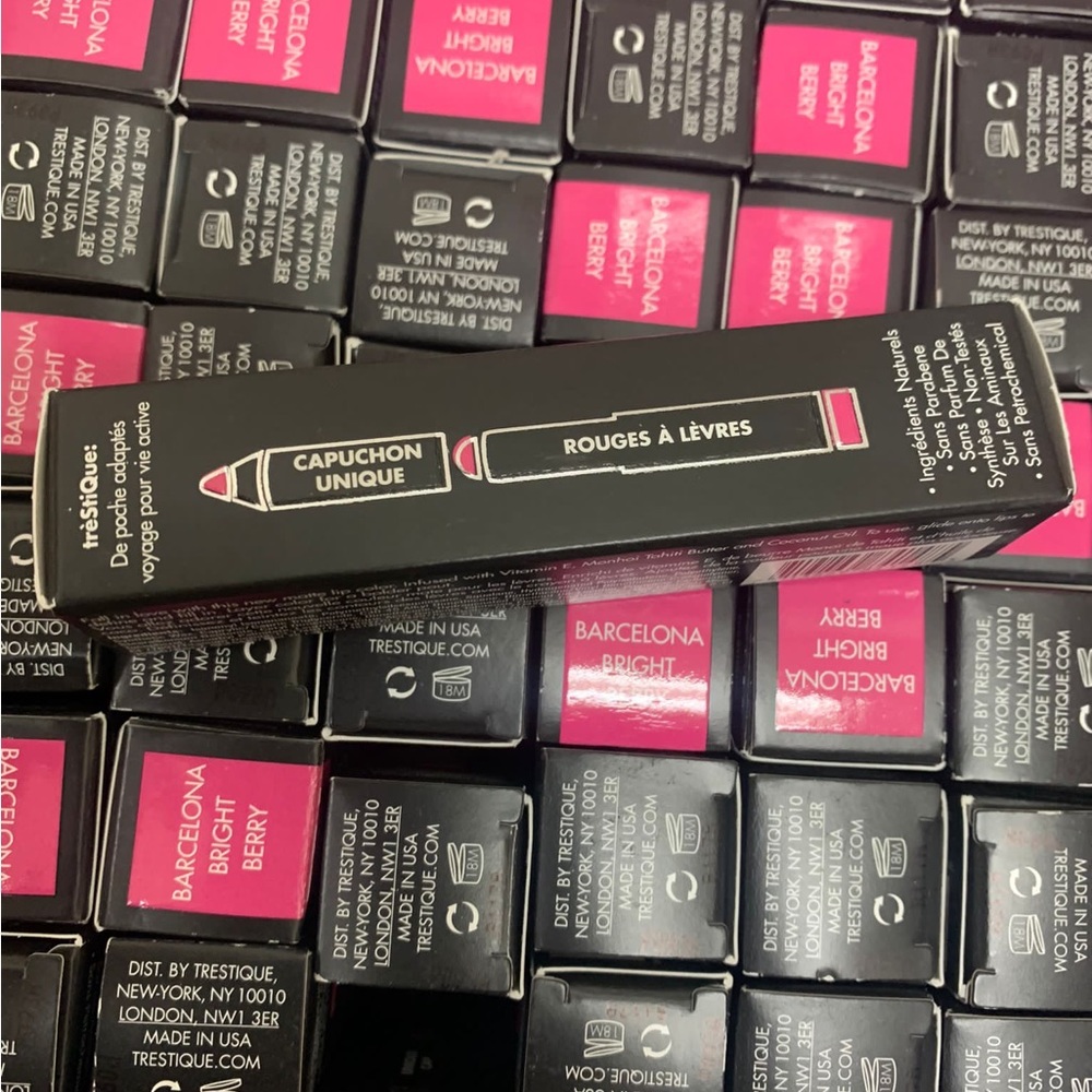 Trestique Mini Matte Lip Crayon Barcelona Bright Berry. Lot of 300 0.025oz
